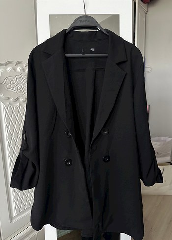American Vintage Siyah Oversize Cift Sirali Blazer Ceket