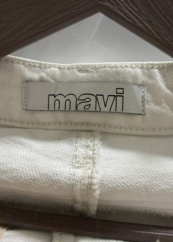 Beyaz Midi Boy Kadın Jean Pantolon - Görsel 2