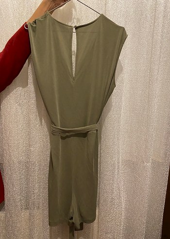 Mango Kadın V Yaka Kısa Tulum, Kemerli, Salaş Kesim - Görsel 8