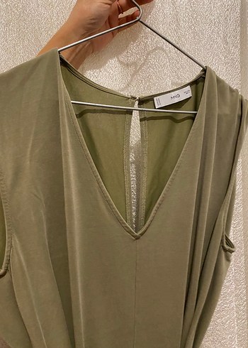 Mango Kadın V Yaka Kısa Tulum, Kemerli, Salaş Kesim - Görsel 12