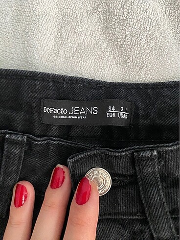 Defacto Siyah Kot Wideleg Pantolon