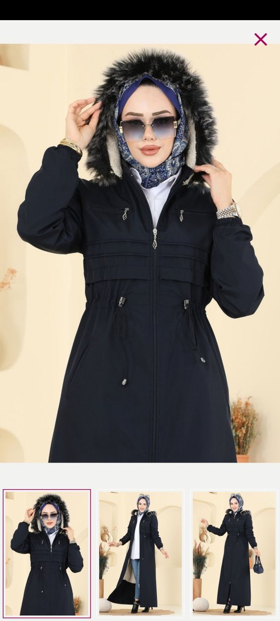 Kürk Detaylı Uzun siyah Kadın modaselvim - Görsel 2