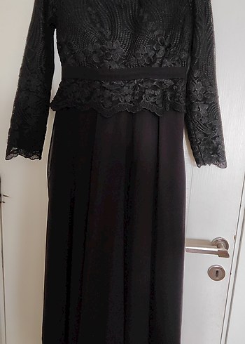 Uzun Kollu Siyah şik  Abiye Elbise düğünde veya günlük giyileblr - Görsel 3