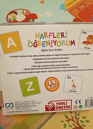 Beden Renk Ca games harfleri öğreniyorum