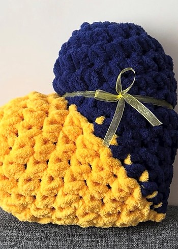 Nakışlı Pembe Örgü Çocuk Yastığı - Görsel 3