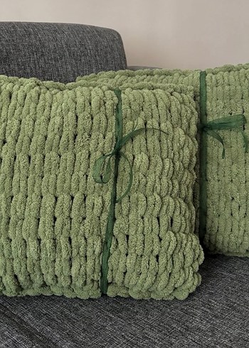 Puffy dikdörtgen el örgüsü yastık - Görsel 2