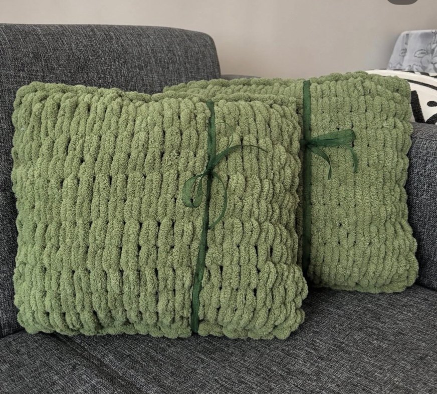 Puffy dikdörtgen el örgüsü yastık - Görsel 2