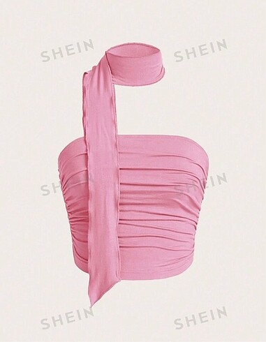 Pembe straplez crop