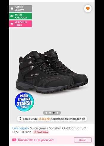 Lumberjack Siyah Bağcıklı Softshell Bot - Görsel 6