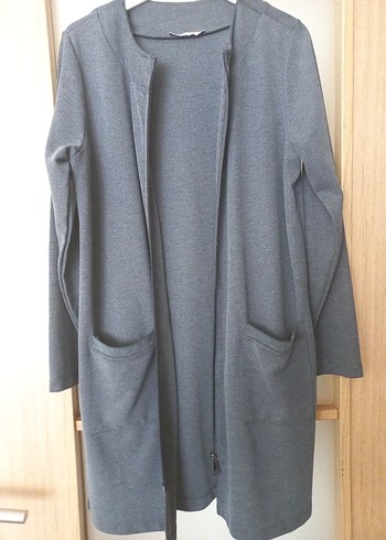 Gri Midi HırkaRahat Kesim - Görsel 10