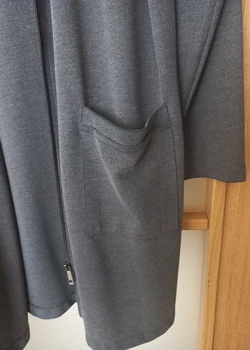 Gri Midi HırkaRahat Kesim - Görsel 11