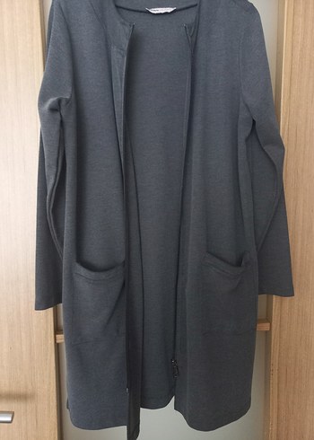 Gri Midi HırkaRahat Kesim - Görsel 5