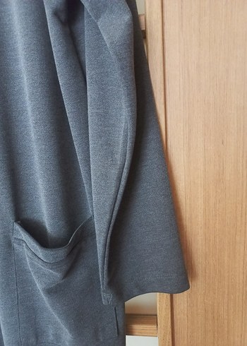 Gri Midi HırkaRahat Kesim - Görsel 7