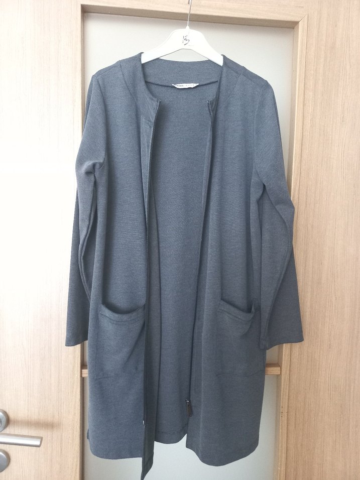 Gri Midi HırkaRahat Kesim - Görsel 2