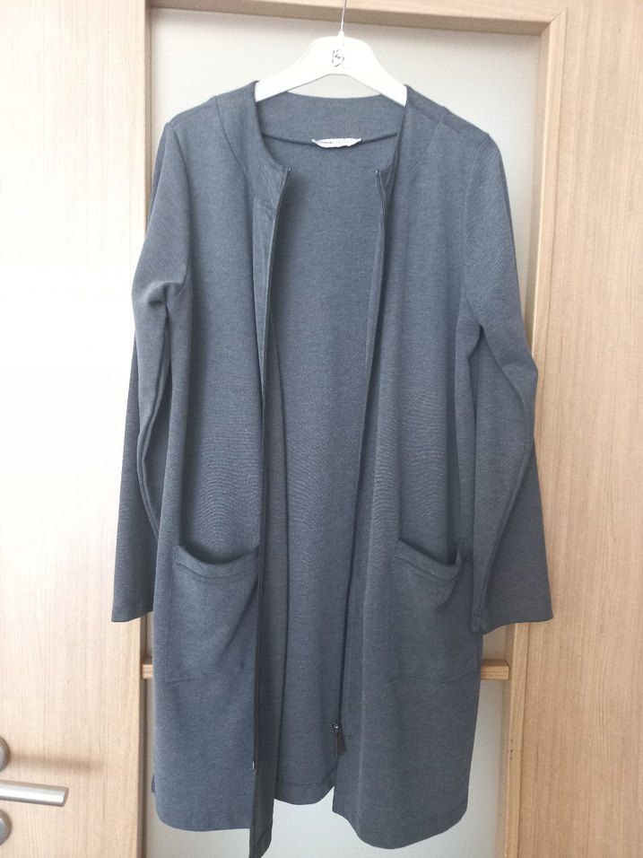 Gri Midi HırkaRahat Kesim - Görsel 3