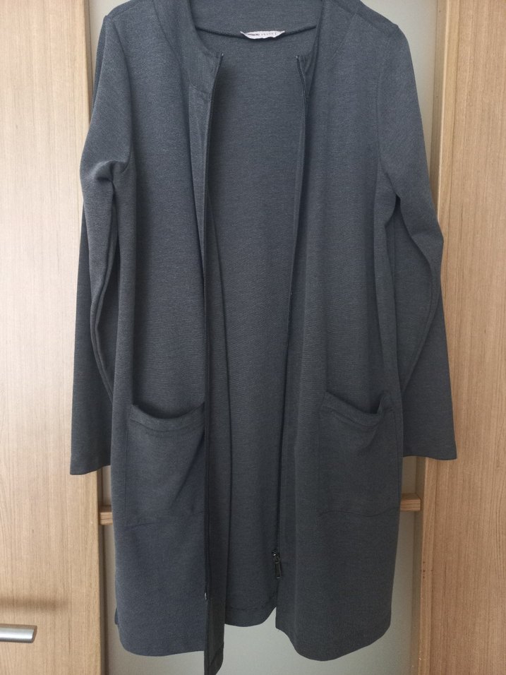 Gri Midi HırkaRahat Kesim - Görsel 4