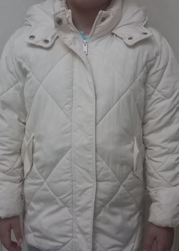 Fermuarlı Krem Kışlık Kız Çocuk Mont - Görsel 17