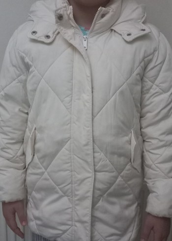 Fermuarlı Krem Kışlık Kız Çocuk Mont - Görsel 13