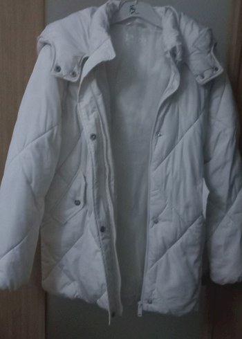 Fermuarlı Krem Kışlık Kız Çocuk Mont - Görsel 3