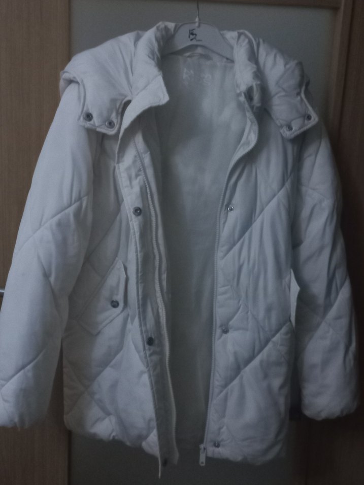 Fermuarlı Krem Kışlık Kız Çocuk Mont - Görsel 2