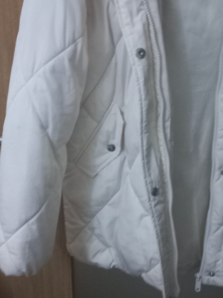 Fermuarlı Krem Kışlık Kız Çocuk Mont - Görsel 4