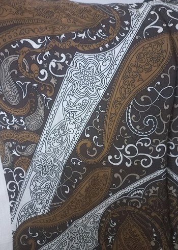 yesil ve kahve desenli iki adet bohem Kadın Şal - Görsel 9