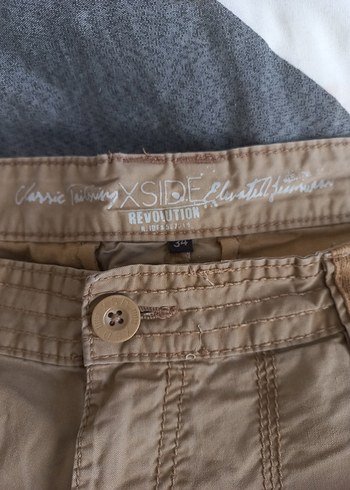 Bej Keten Kemerli Erkek Kargo Şort - Görsel 8