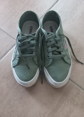 Yeşil Düz Taban Kadın Spor Ayakkabı - Görsel 5