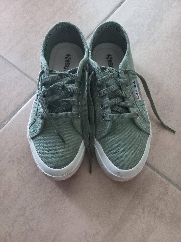 Yeşil Düz Taban Kadın Spor Ayakkabı - Görsel 5