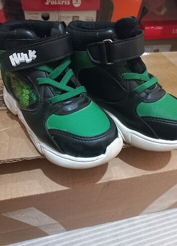 Hulk karakterli ışıklı erkek cocuk spor bot convers - Görsel 10