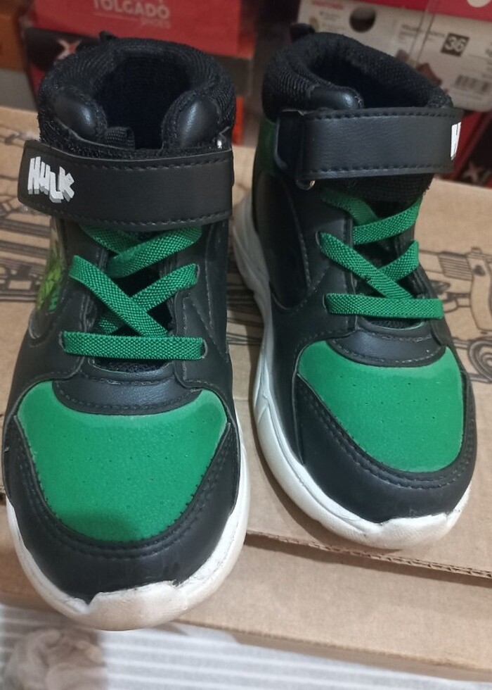 Hulk karakterli ışıklı erkek cocuk spor bot convers - Görsel 4