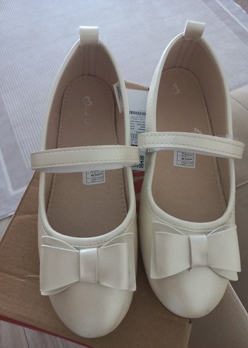 Kız Çocuk Beyaz Fiyonk Detaylı Babet - Görsel 7