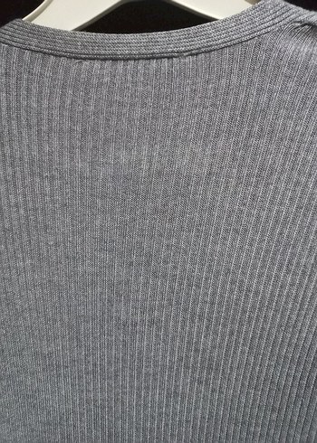 Gri Uzun Kollu Piliseli Kadın Hırka - Görsel 5