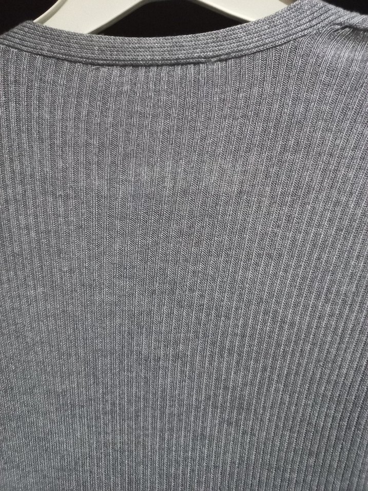 Gri Uzun Kollu Piliseli Kadın Hırka - Görsel 5