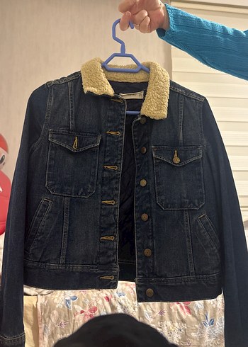 Mango Koyu Lacivert Denim Ceket