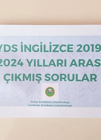 YDS İNGİLİZCE ÇIKMIŞ SORULAR