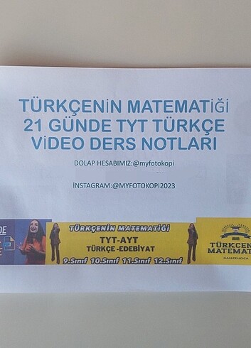 Türkçenin Matematiği Türkçe Video Notu