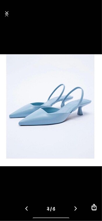 38 Beden mavi Renk Zara gerçek deri mavi topuklu ayakkabı