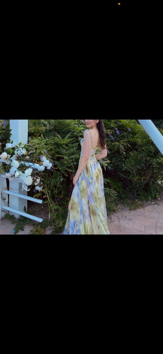 Straplez Bağlama Desenli Uzun Kadın Abiye - Görsel 2