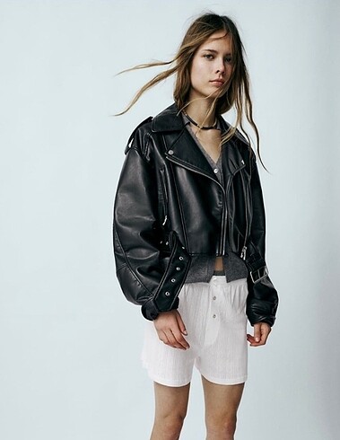 Zara Zara Oversize Deri Ceket