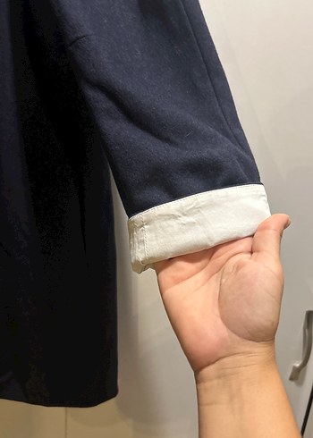 Lacoste Düğmeli Lacivert Yün kaban