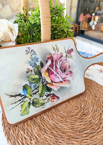 Bohem Tarzı Çiçek Desenli Kesme Tahtası