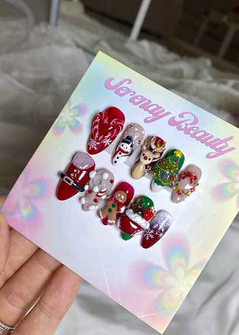 Renkli Yılbaşı Temalı Tırnak Süslü tırnak - Görsel 3