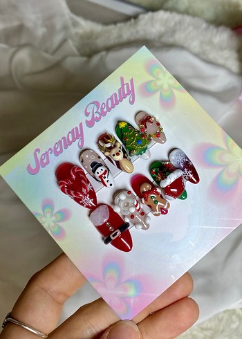 Renkli Yılbaşı Temalı Tırnak Süslü tırnak - Görsel 4