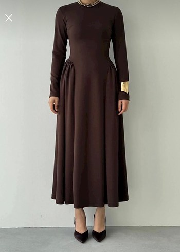 Uzun Kollu fileli Salaş Elbise - Görsel 2