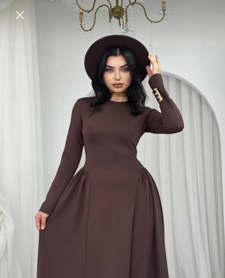 Uzun Kollu fileli Salaş Elbise - Görsel 3