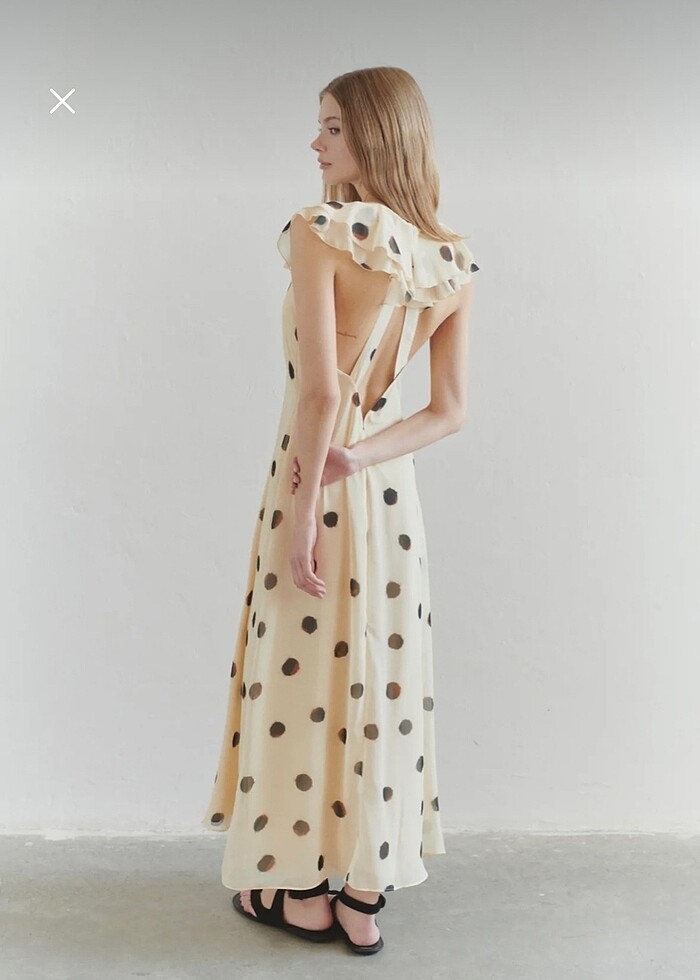 Uzun puantiyeli elbise - Görsel 2