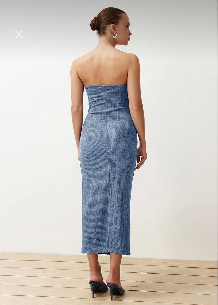 Straplez elbise - Görsel 3