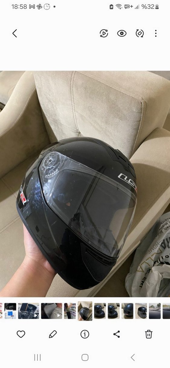 Diger Siyah Biker Kask - Görsel 4