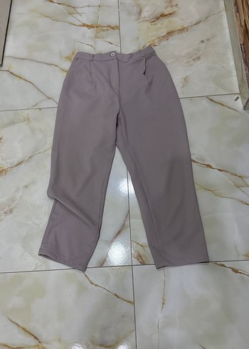 Gri Midi Kadın Kumaş Pantolon